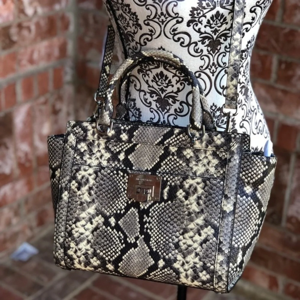 Michael kors large Tina embossed leather satchel